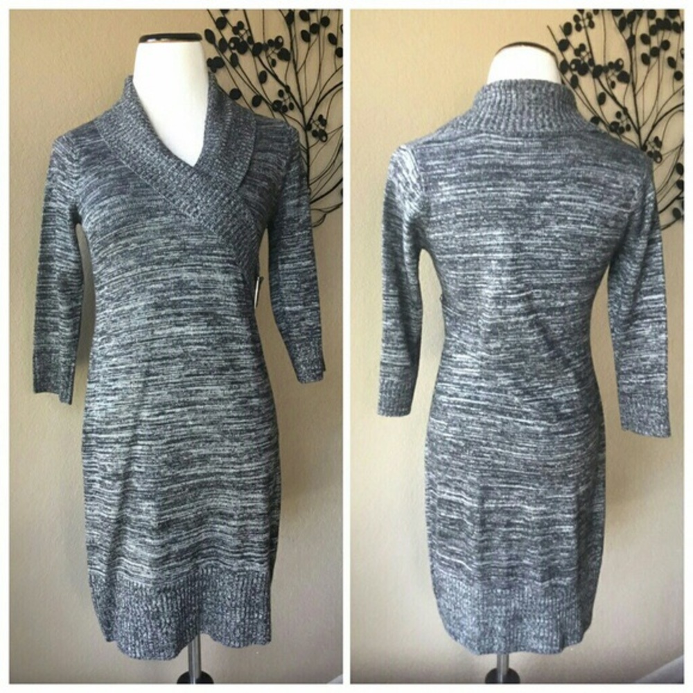 SALE: Gray sweater dress + free beauty sample!